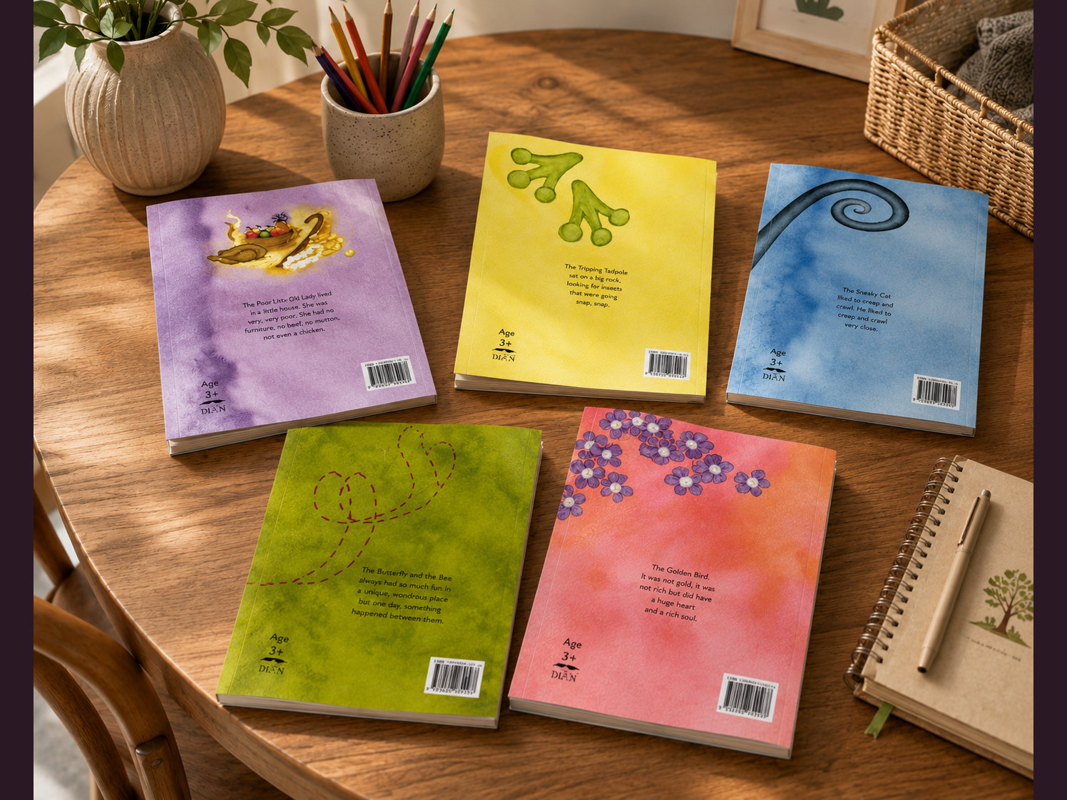 Book Covers for Kids — Back covers · illustration, hand lettering & layout