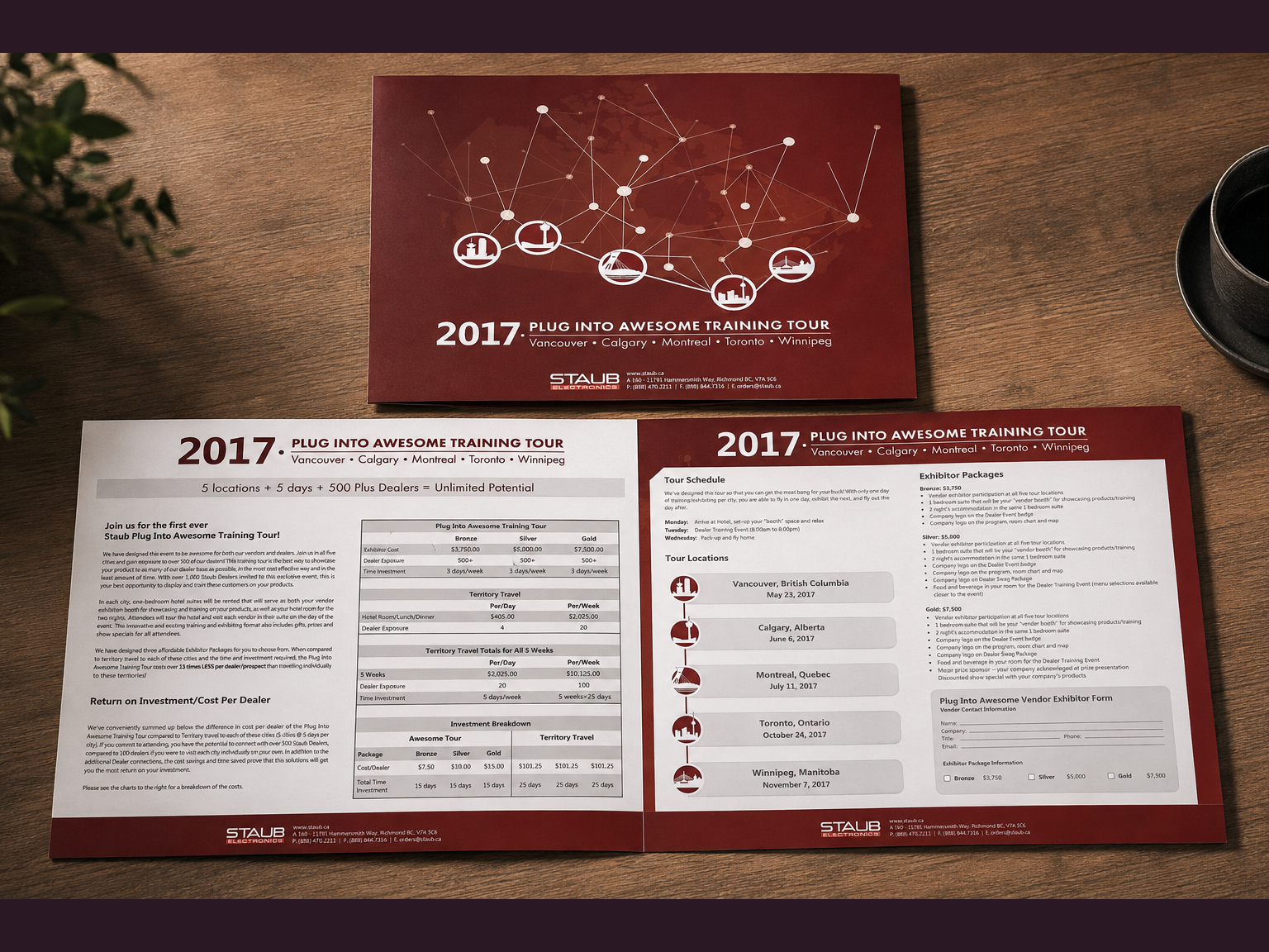 Corporate Plug Into Awesome Training Tour 2017 — Corporate brochure & training tour materials · Staub Electronics